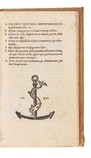 PLINIUS SECUNDUS, GAIUS CAECILIUS. Epistolarum libri X [and other texts]. 1518